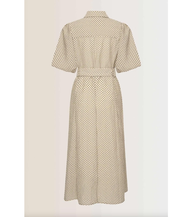 Expresso Fancy dot fabric long dress EX208 Oyster