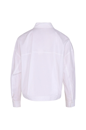 Yaya Batwing cropped blouse w. pock Pure white