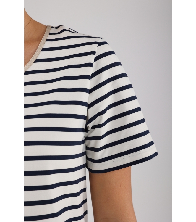 NUKUS Tirza Top Stripe 219 offwhite/navy