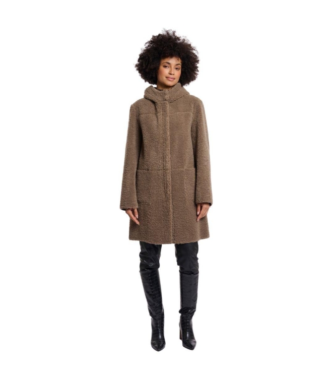 Rino en Pelle Reversible hooded coat 10868 toffee