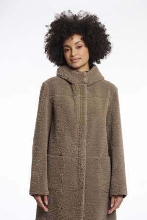 Rino en Pelle Reversible hooded coat 10868 toffee
