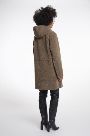 Rino en Pelle Reversible hooded coat 10868 toffee
