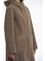 Rino en Pelle Reversible hooded coat 10868 toffee