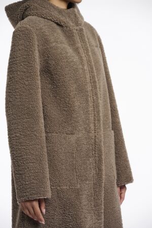 Rino en Pelle Reversible hooded coat 10868 toffee