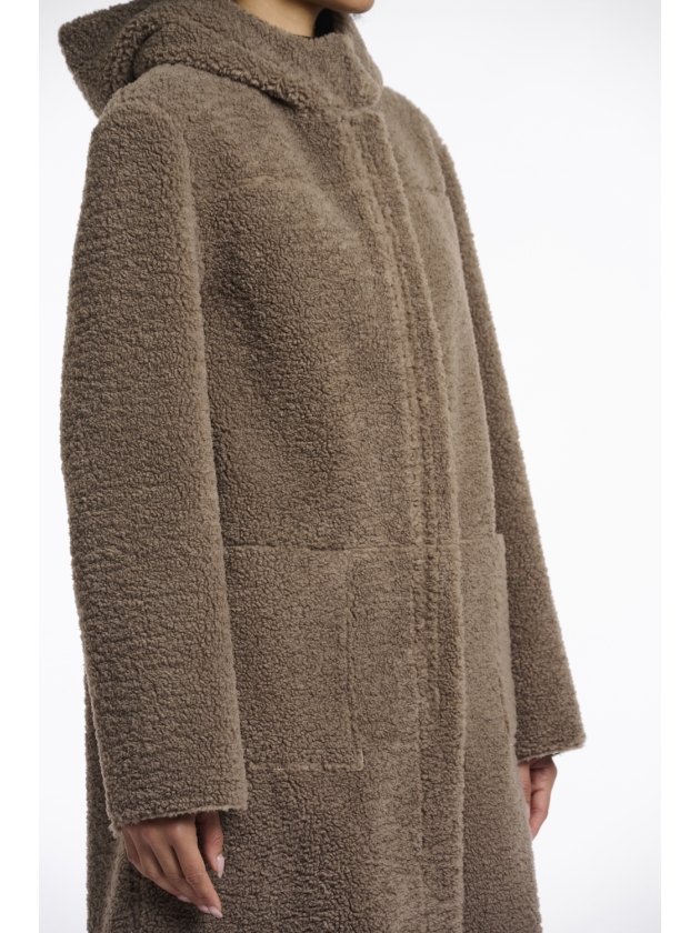 Rino en Pelle Reversible hooded coat 10868 toffee