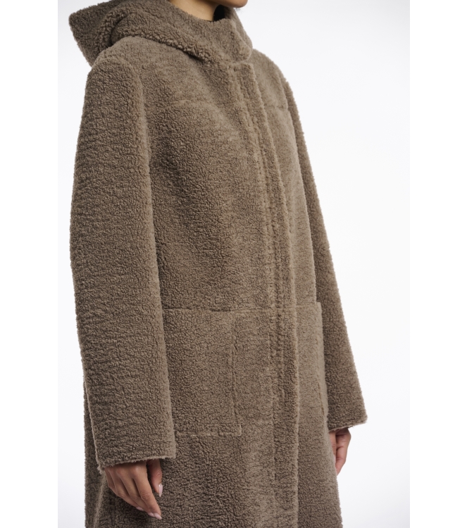 Rino en Pelle Reversible hooded coat 10868 toffee
