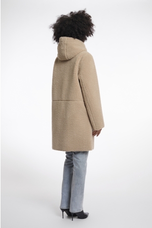 Rino en Pelle Reversible hooded coat 10866 oat