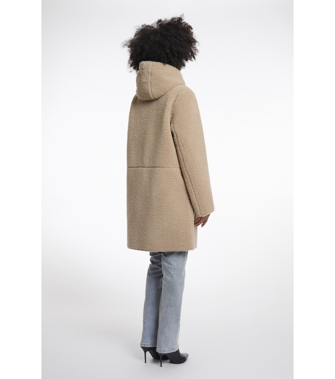 Rino en Pelle Reversible hooded coat 10866 oat