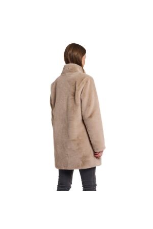 Rino en Pelle Single breasted fake fur coat 10866 oat
