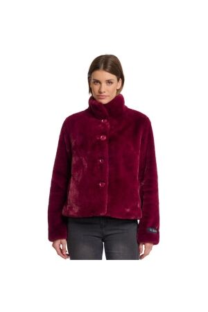Rino en Pelle Single breasted fake fur jacket 10881 sugar plum