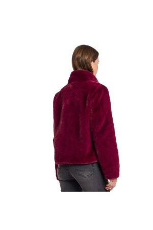 Rino en Pelle Single breasted fake fur jacket 10881 sugar plum