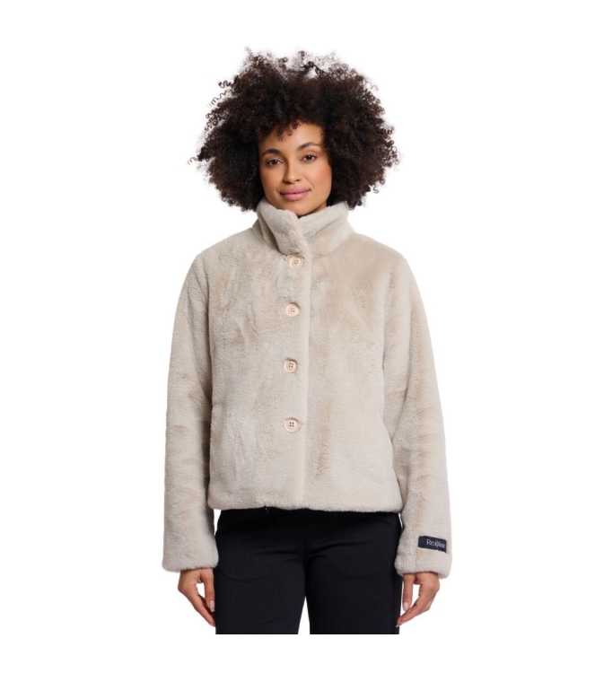 Rino en Pelle Single breasted fake fur jacket 9030 birch