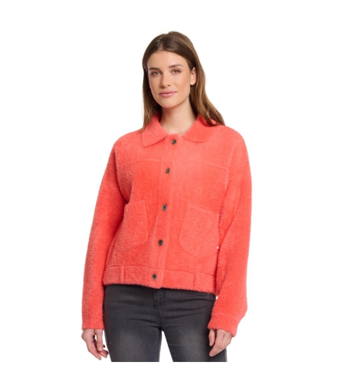 Rino en Pelle Boxy jacket 10889 bright coral