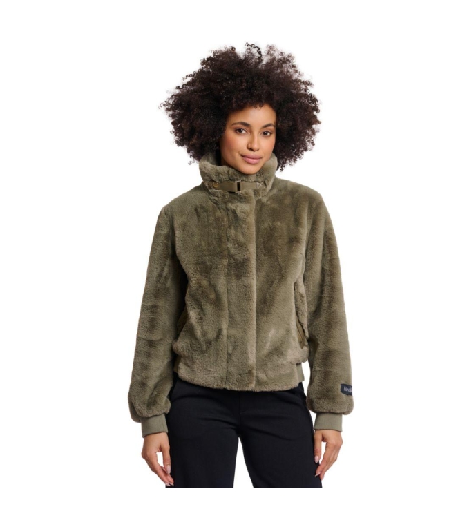 Rino en Pelle Short fake fur jacket 10867 green ash