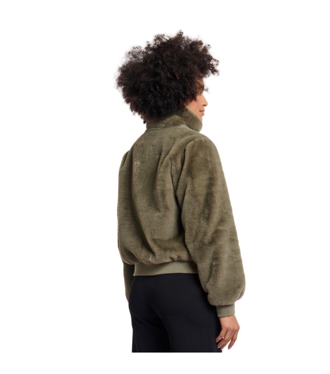 Rino en Pelle Short fake fur jacket 10867 green ash
