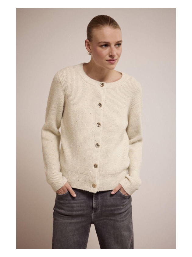 Tramontana Sequin Cardigan 006801 Stone melange
