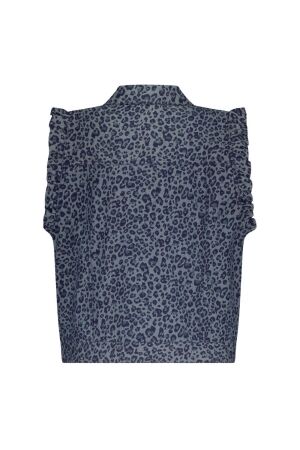Tramontana Leopard Denim Vest 005003 Blue denim