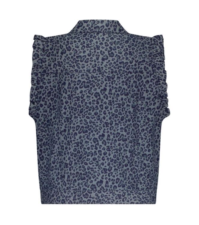 Tramontana Leopard Denim Vest 005003 Blue denim