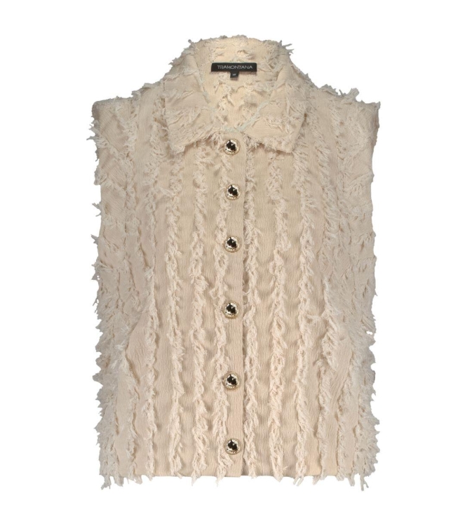 Tramontana Fancy Frilled Vest 006801 Stone melange
