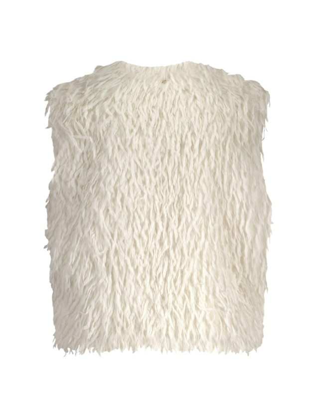 Tramontana Faux Fur Feather Vest 1100 Off white