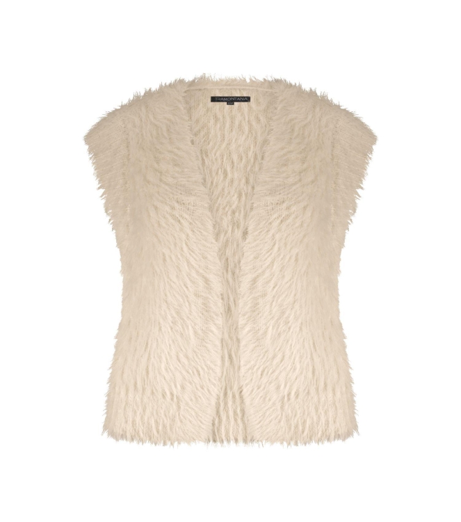 Tramontana Hairy Yarn Vest 006800 Stone