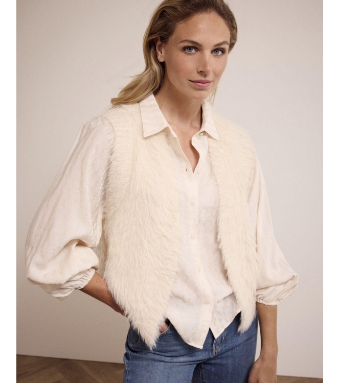 Tramontana Hairy Yarn Vest 006800 Stone