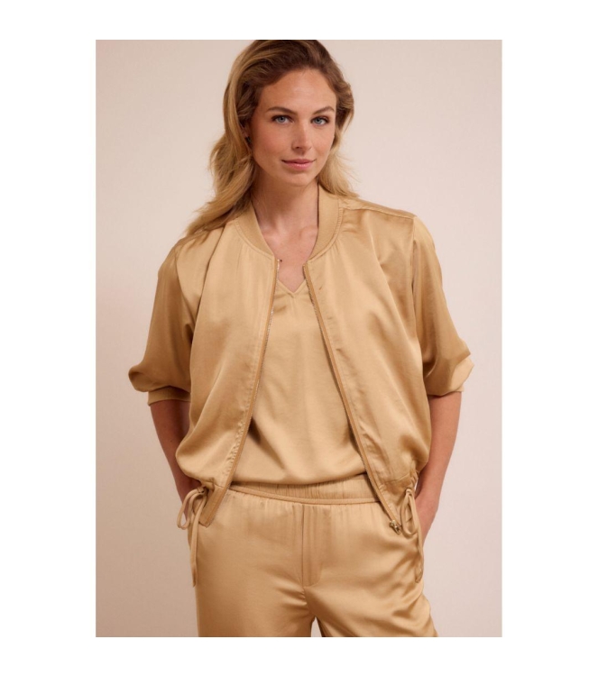 Tramontana Hammered Satin Bomber Jacket 002800 Camel