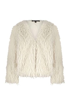 Tramontana Faux Fur Feather Jacket 1100 Off white