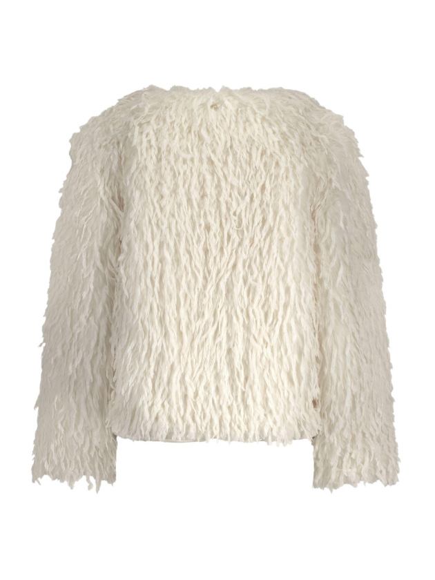 Tramontana Faux Fur Feather Jacket 1100 Off white