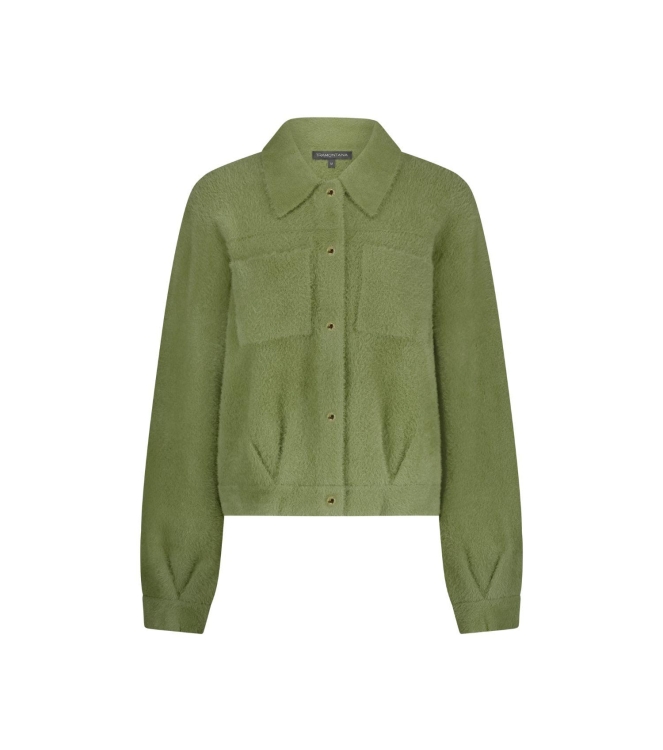 Tramontana Faux Fur Knitted Jacket 006501 Moss