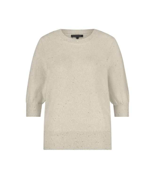 Tramontana Short-Sleeve Sequin Jumper 006801 Stone melange