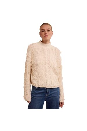 Tramontana Fringe Knit Jumper 006800 Stone