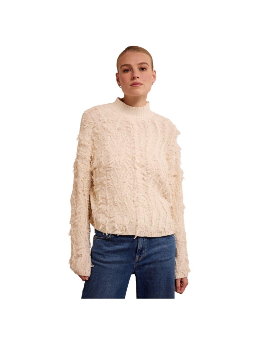 Tramontana Fringe Knit Jumper 006800 Stone