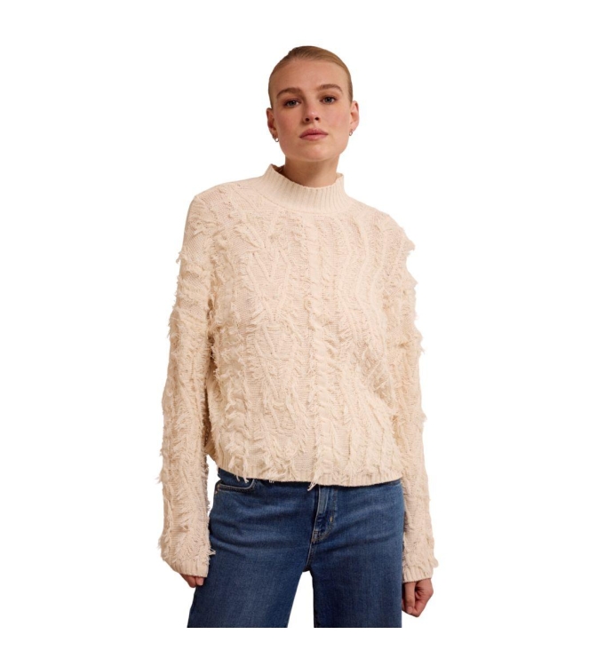 Tramontana Fringe Knit Jumper 006800 Stone