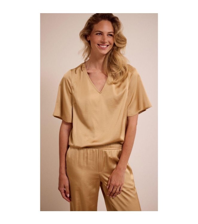 Tramontana Hammered Satin Top 002800 Camel