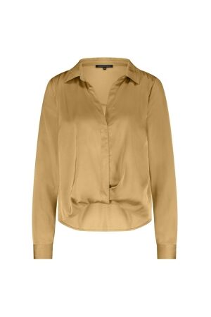 Tramontana Hammered Satin Wrap Blouse 002800 Camel