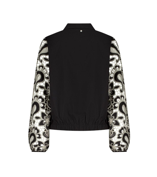 Tramontana Embroidered Sleeve Blouse 009000 Black