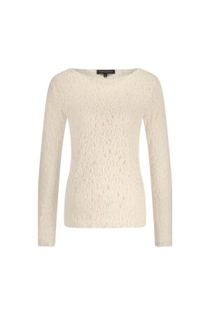 Tramontana Brushed Stretch Lace Top 006800 Stone