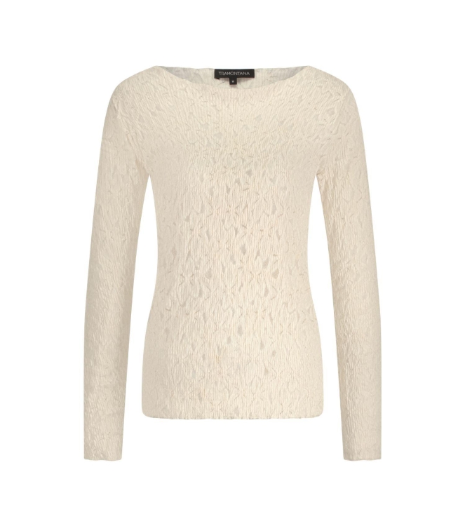 Tramontana Brushed Stretch Lace Top 006800 Stone