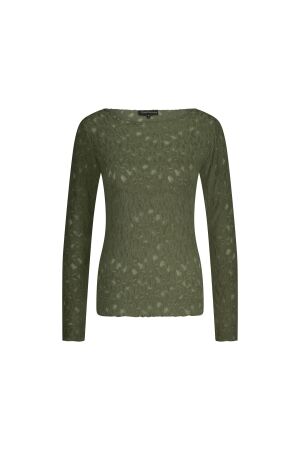 Tramontana Brushed Stretch Lace Top 006501 Moss