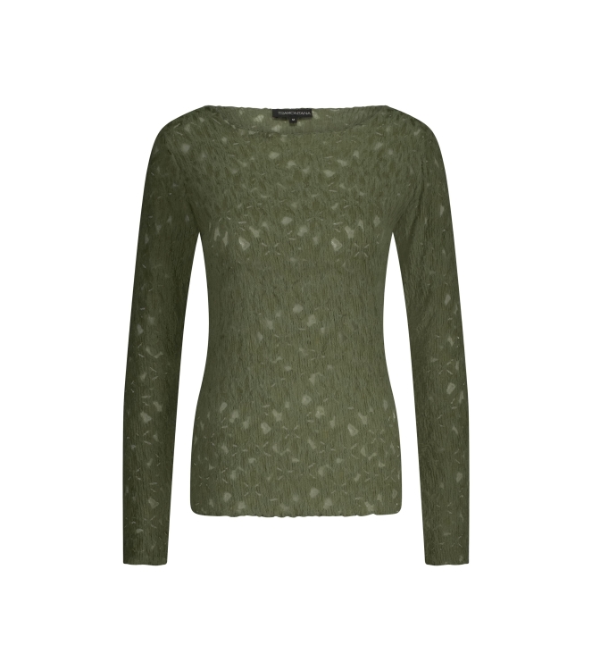 Tramontana Brushed Stretch Lace Top 006501 Moss