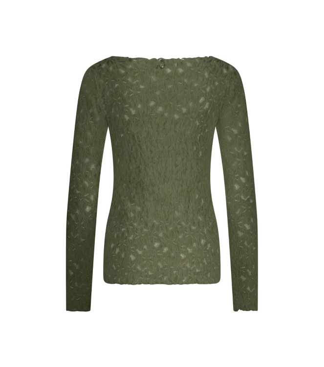 Tramontana Brushed Stretch Lace Top 006501 Moss