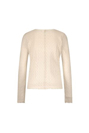 Tramontana Long-Sleeve Stretch Lace Top 006800 Stone