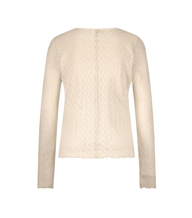 Tramontana Long-Sleeve Stretch Lace Top 006800 Stone