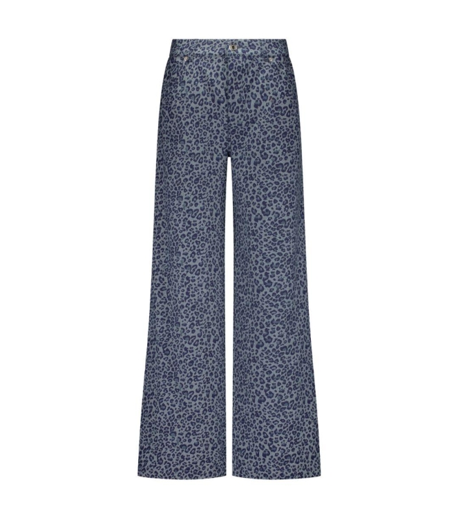 Tramontana Leopard Denim Trousers 005003 Blue denim