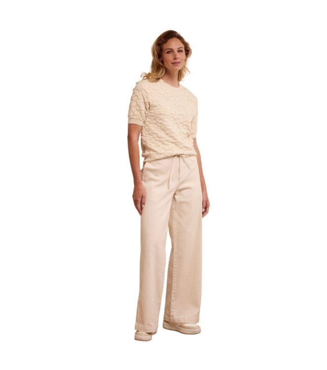 Tramontana Stretch Wide-Leg Trousers 006800 Stone