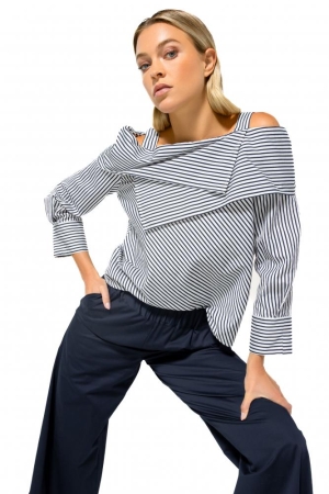 Caroline Biss Tuniek 29 Blue.white stripe