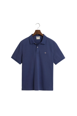 Gant Regular Fit Shield Piqué Polo Shirt 401 dusty navy