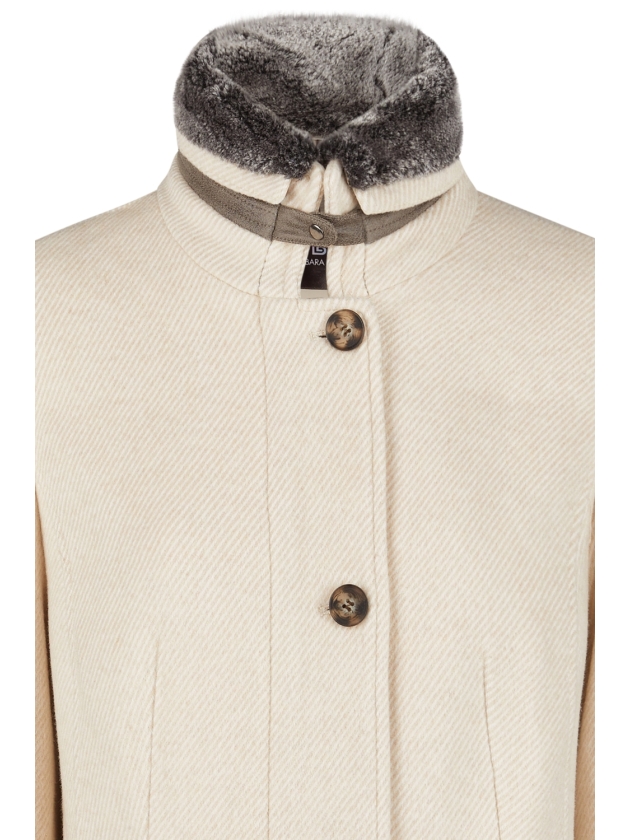 Lebek Jacke(Wolle)mit Webpelz 220 Beige