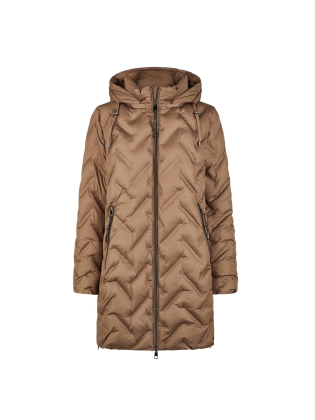 Lebek Mantel mit Kapuze Winter 343 Nougat